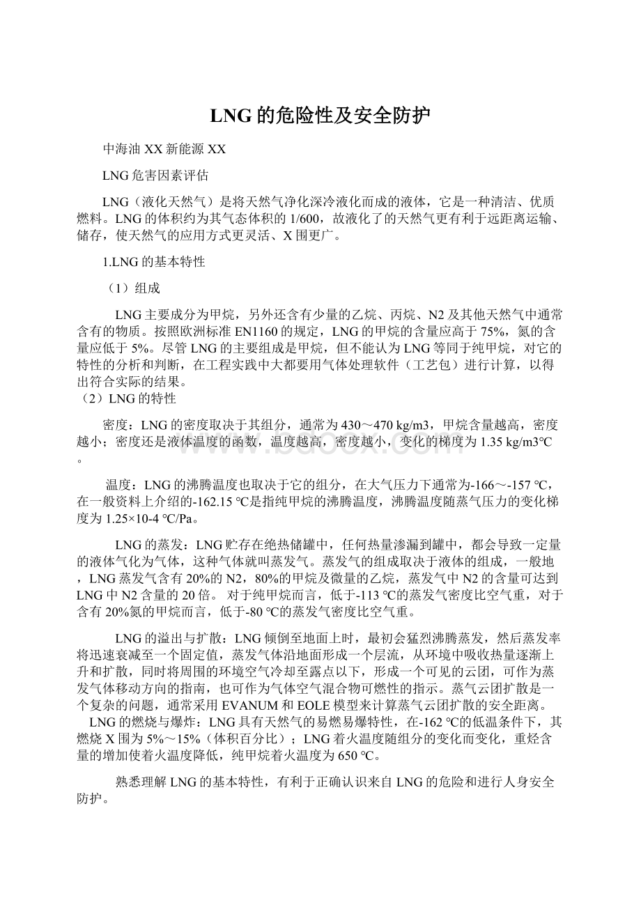 LNG的危险性及安全防护文档格式.docx