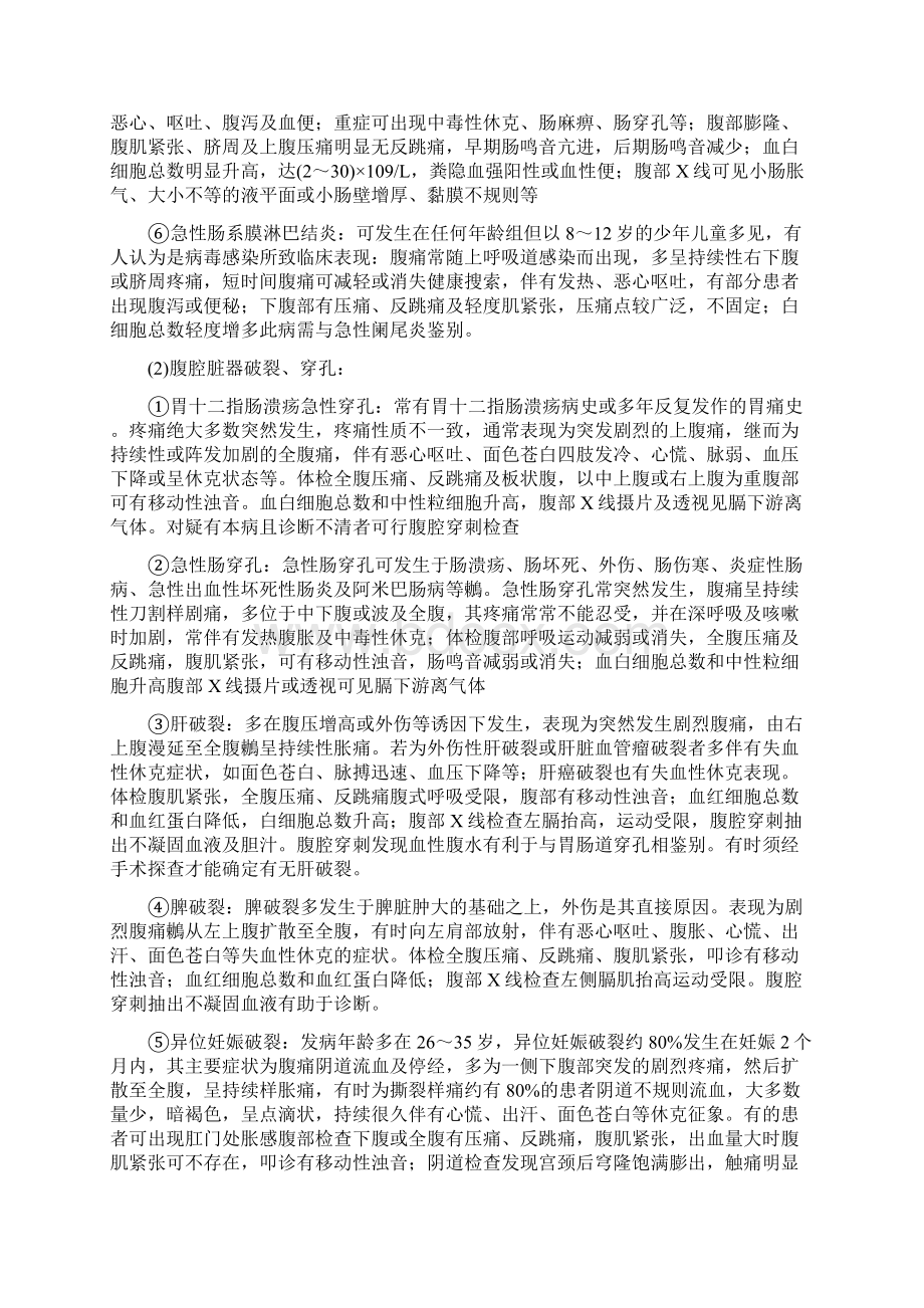 腹痛的鉴别诊断之欧阳计创编.docx_第2页