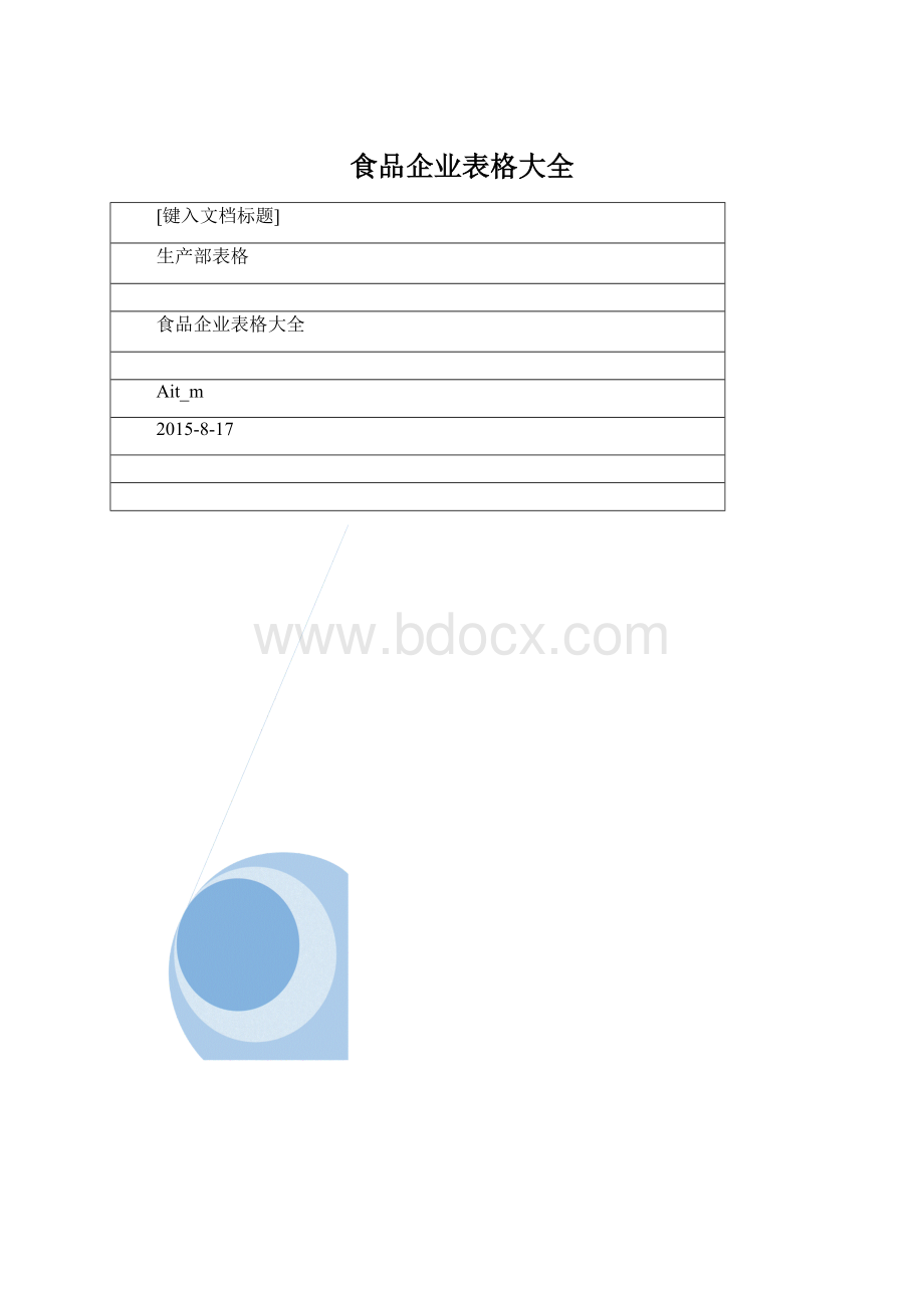 食品企业表格大全Word文档下载推荐.docx