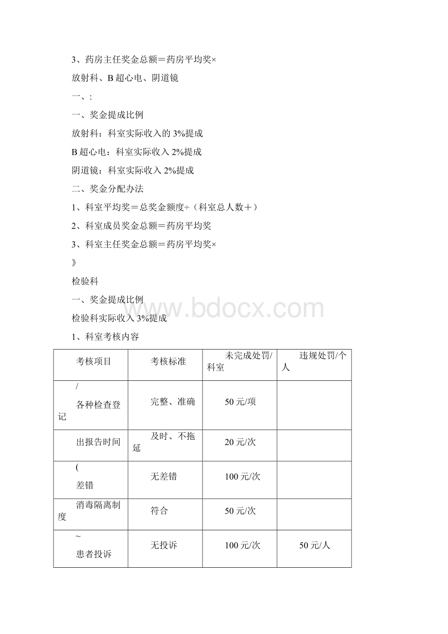 医院绩效考核奖金分配办法参考Word格式.docx_第2页