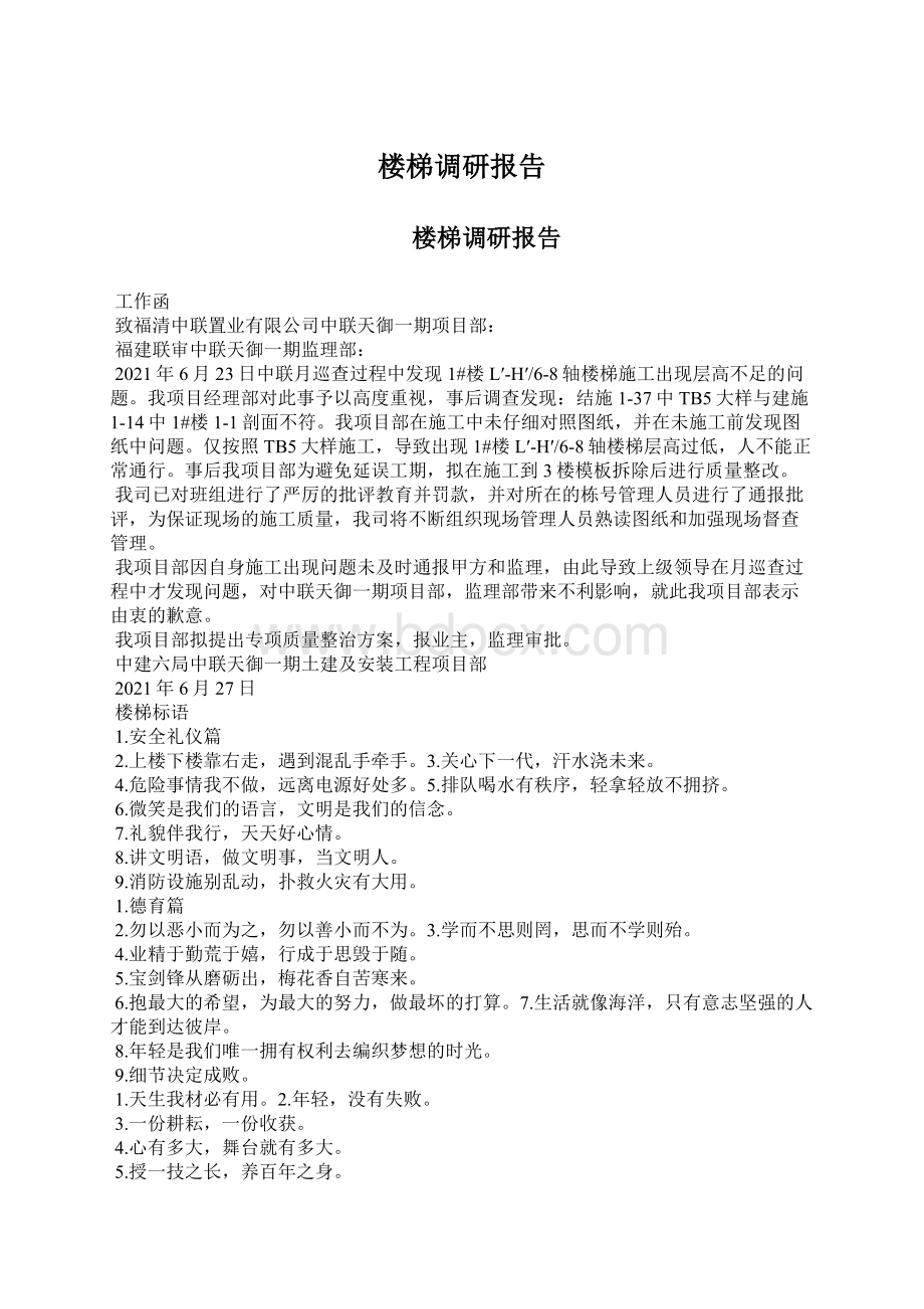 楼梯调研报告文档格式.docx