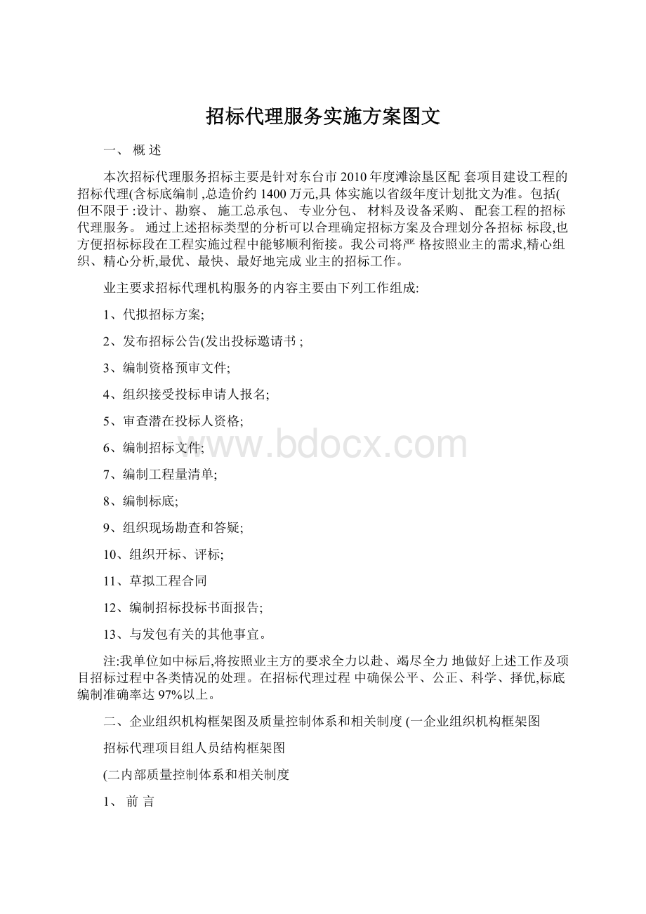 招标代理服务实施方案图文.docx