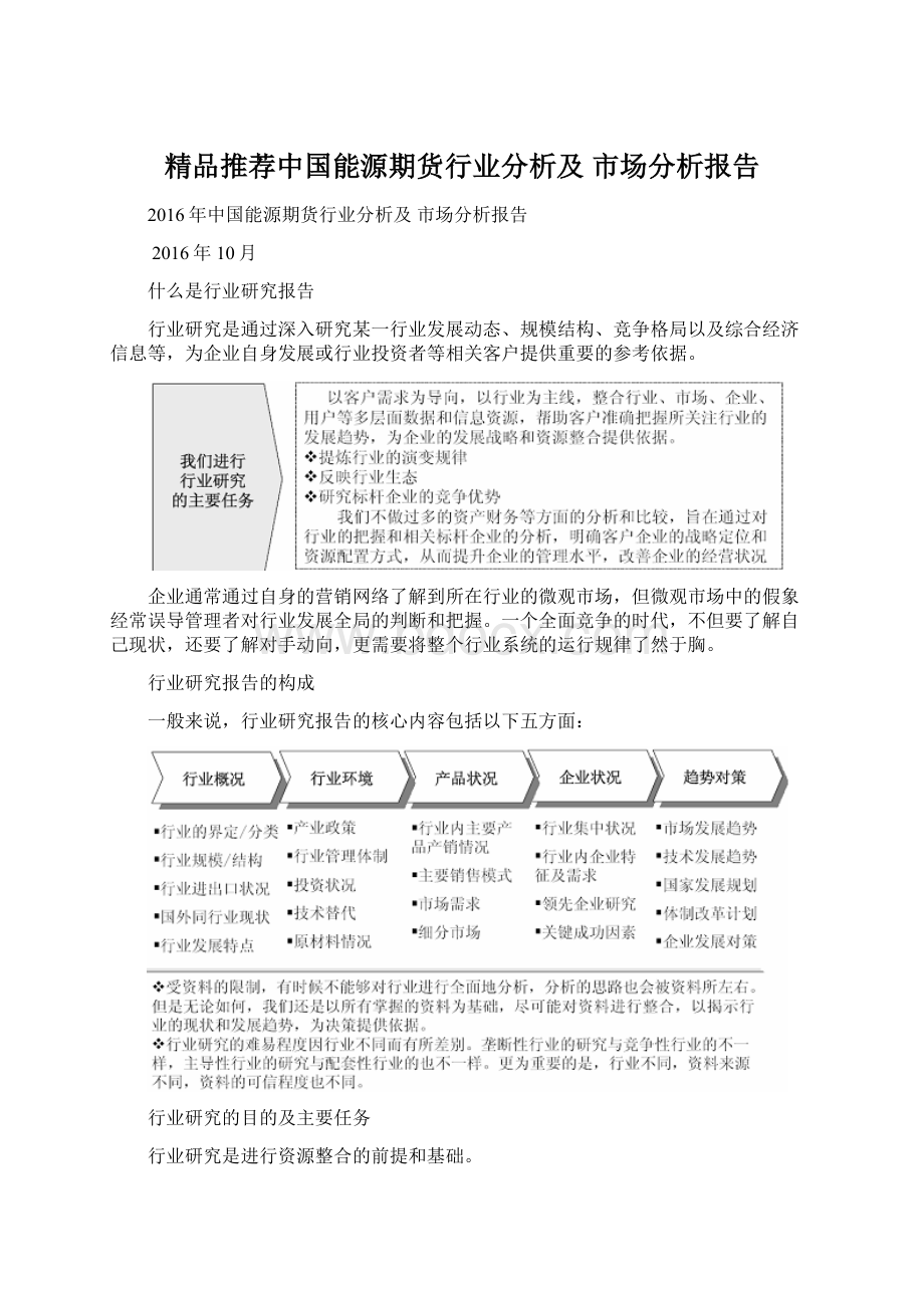 精品推荐中国能源期货行业分析及市场分析报告文档格式.docx