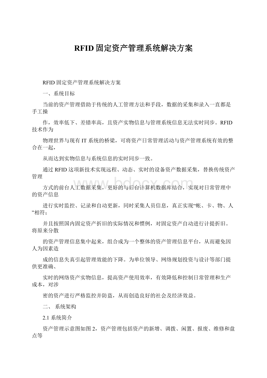 RFID固定资产管理系统解决方案Word下载.docx