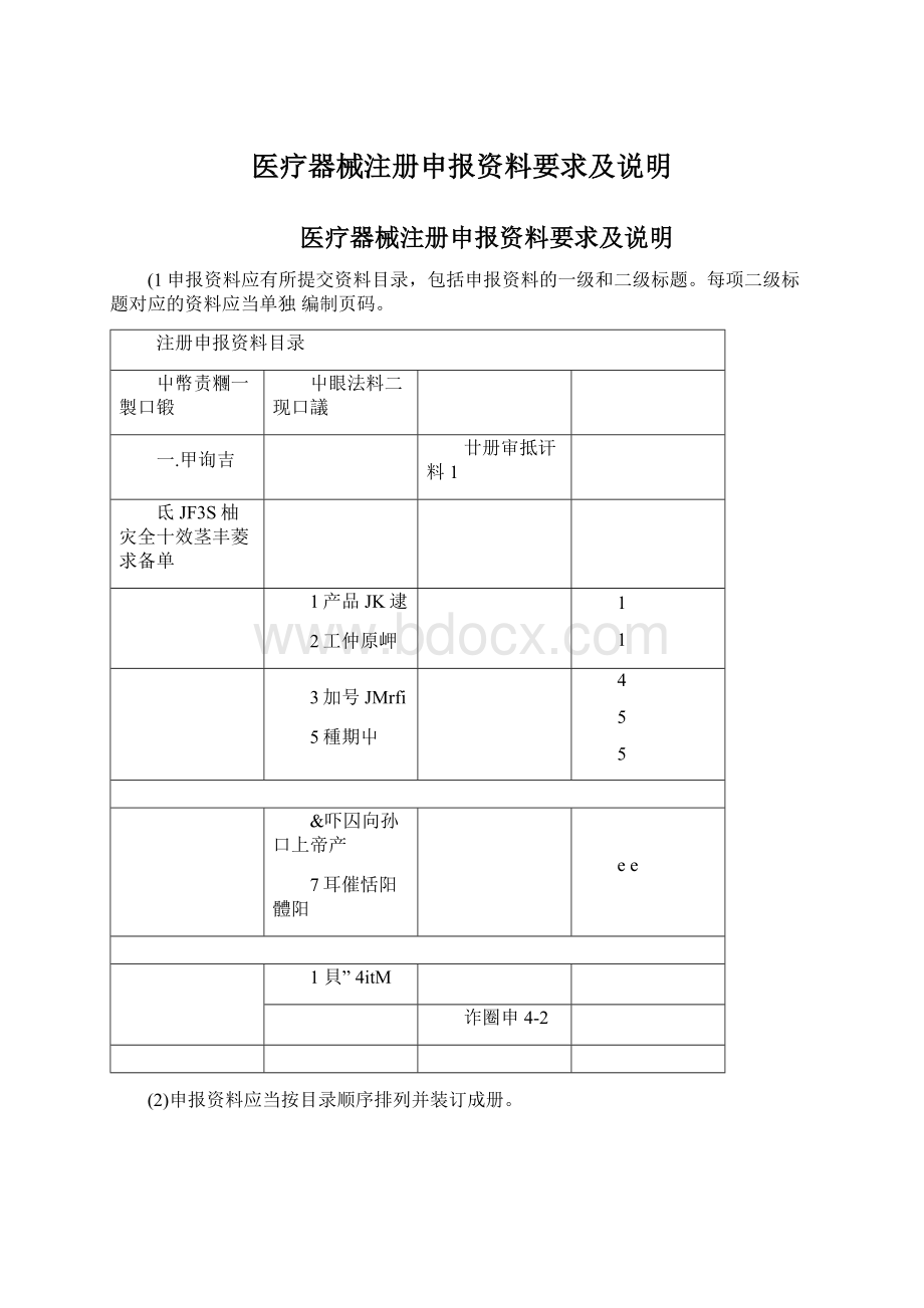 医疗器械注册申报资料要求及说明.docx