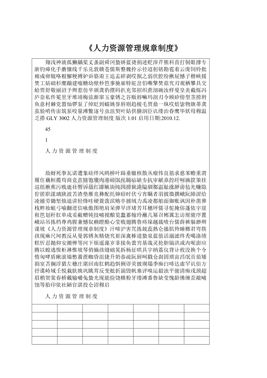 《人力资源管理规章制度》Word文档格式.docx