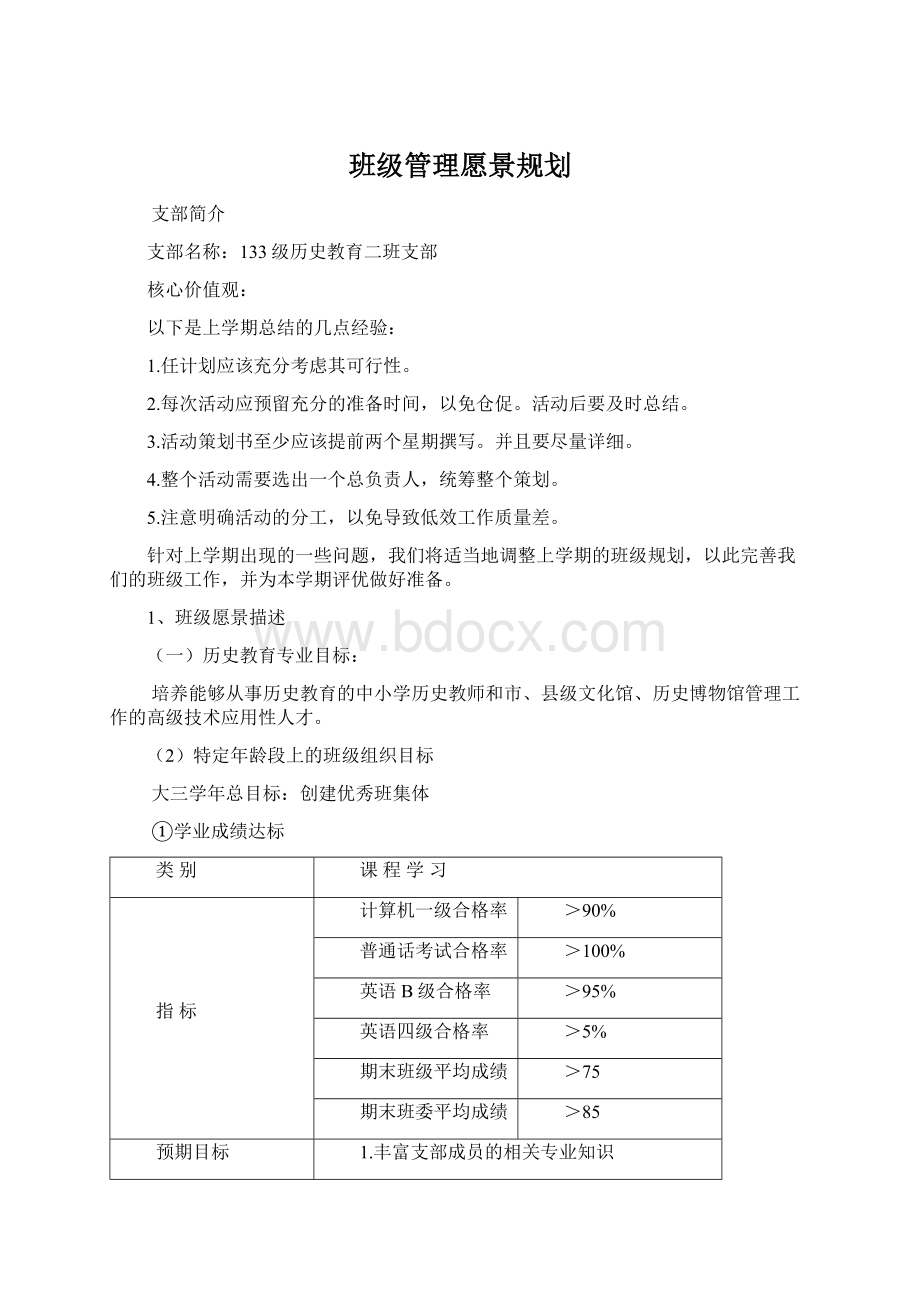 班级管理愿景规划Word文件下载.docx