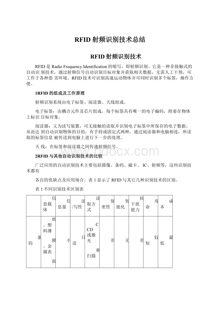 RFID射频识别技术总结Word格式文档下载.docx