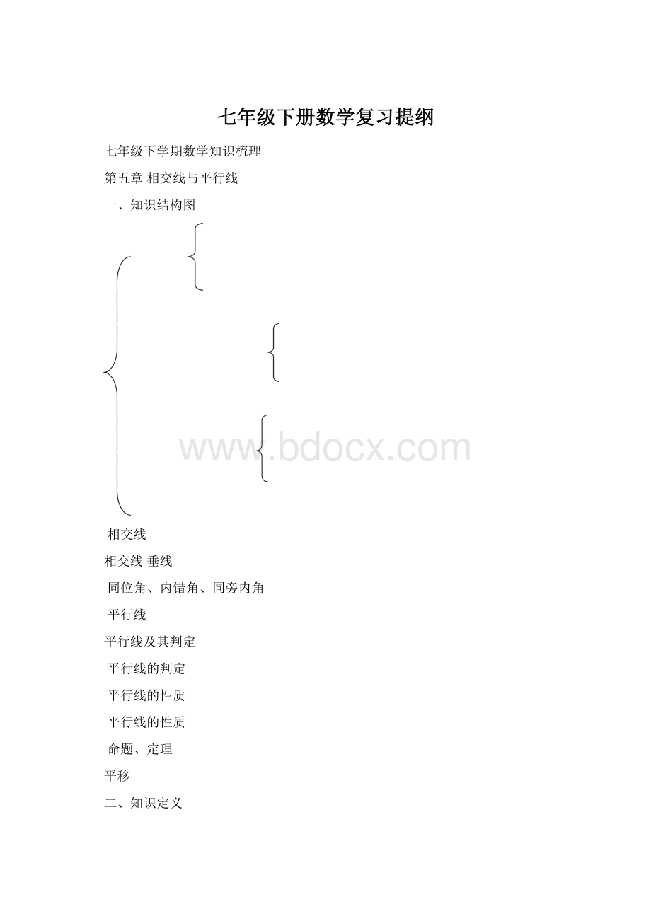 七年级下册数学复习提纲.docx_第1页