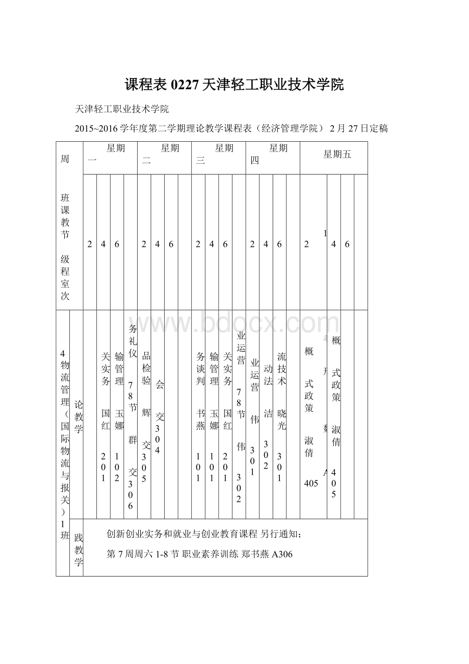 课程表0227天津轻工职业技术学院.docx