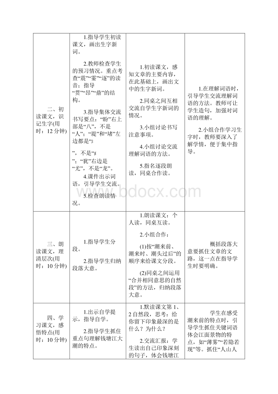 最新部编版小学语文四年级上册优质表格式教案全册Word文档下载推荐.docx_第2页