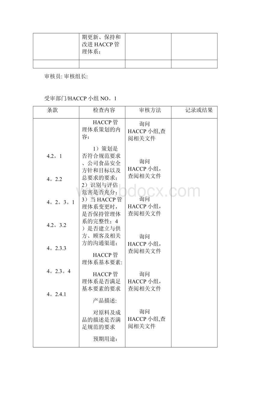 HACCP内审检查表.docx_第3页