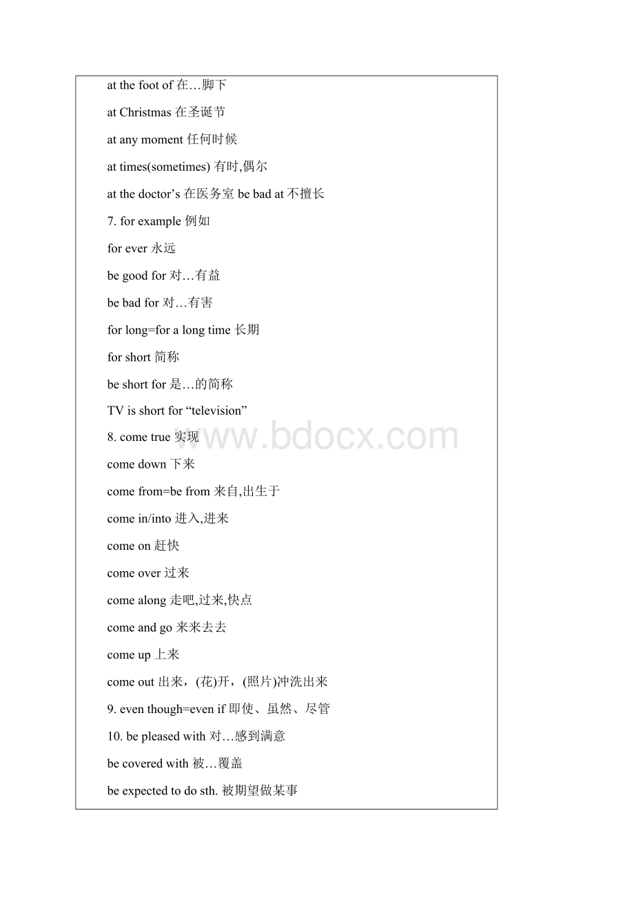 初中英语所有重要的固定搭配词组.docx_第3页