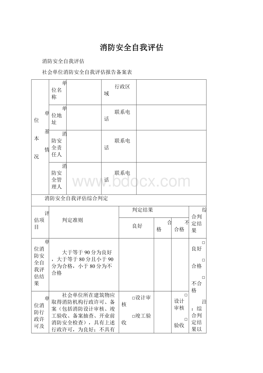 消防安全自我评估Word文档下载推荐.docx_第1页