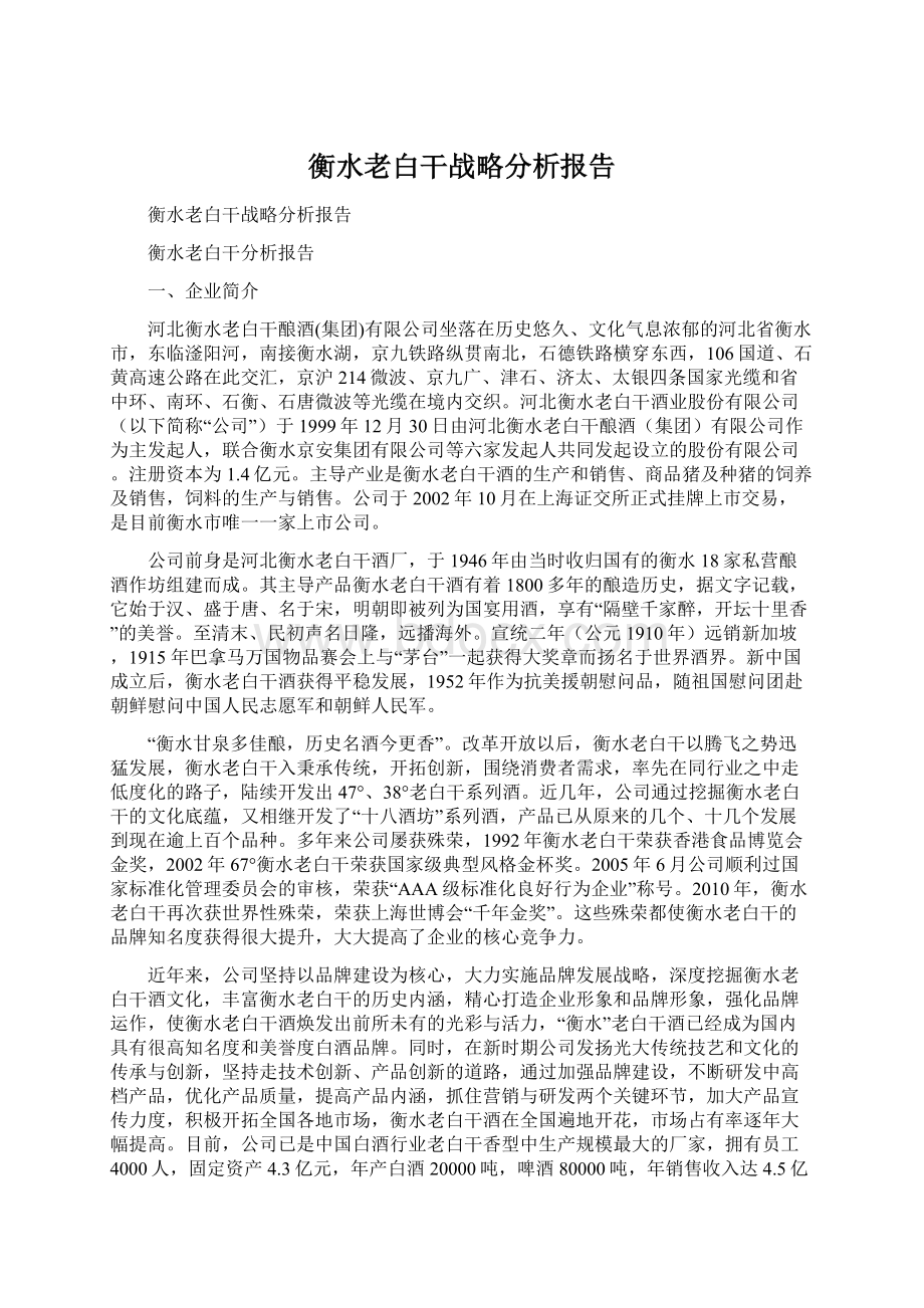 衡水老白干战略分析报告.docx_第1页