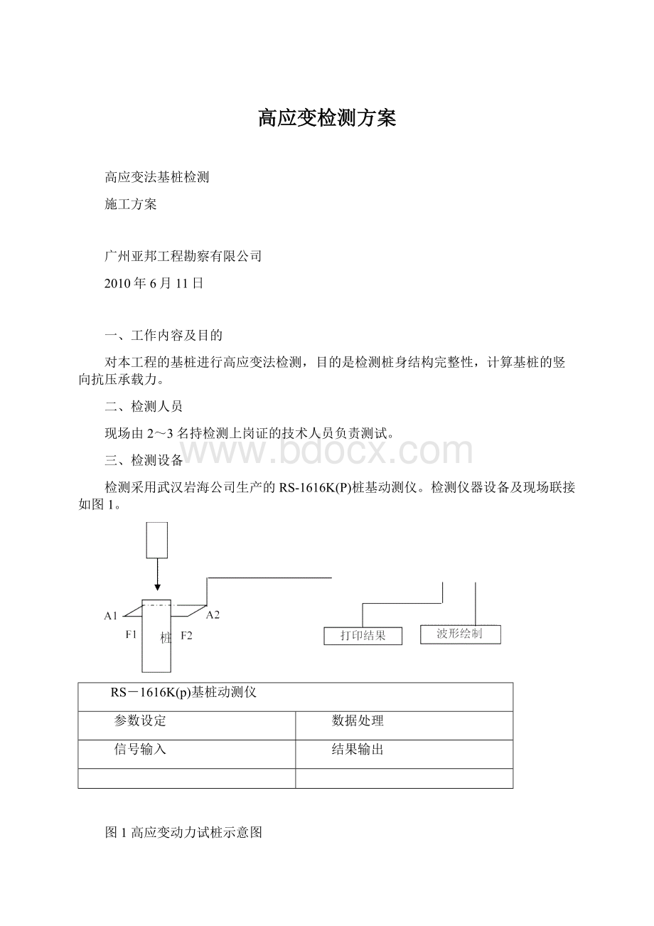 高应变检测方案.docx