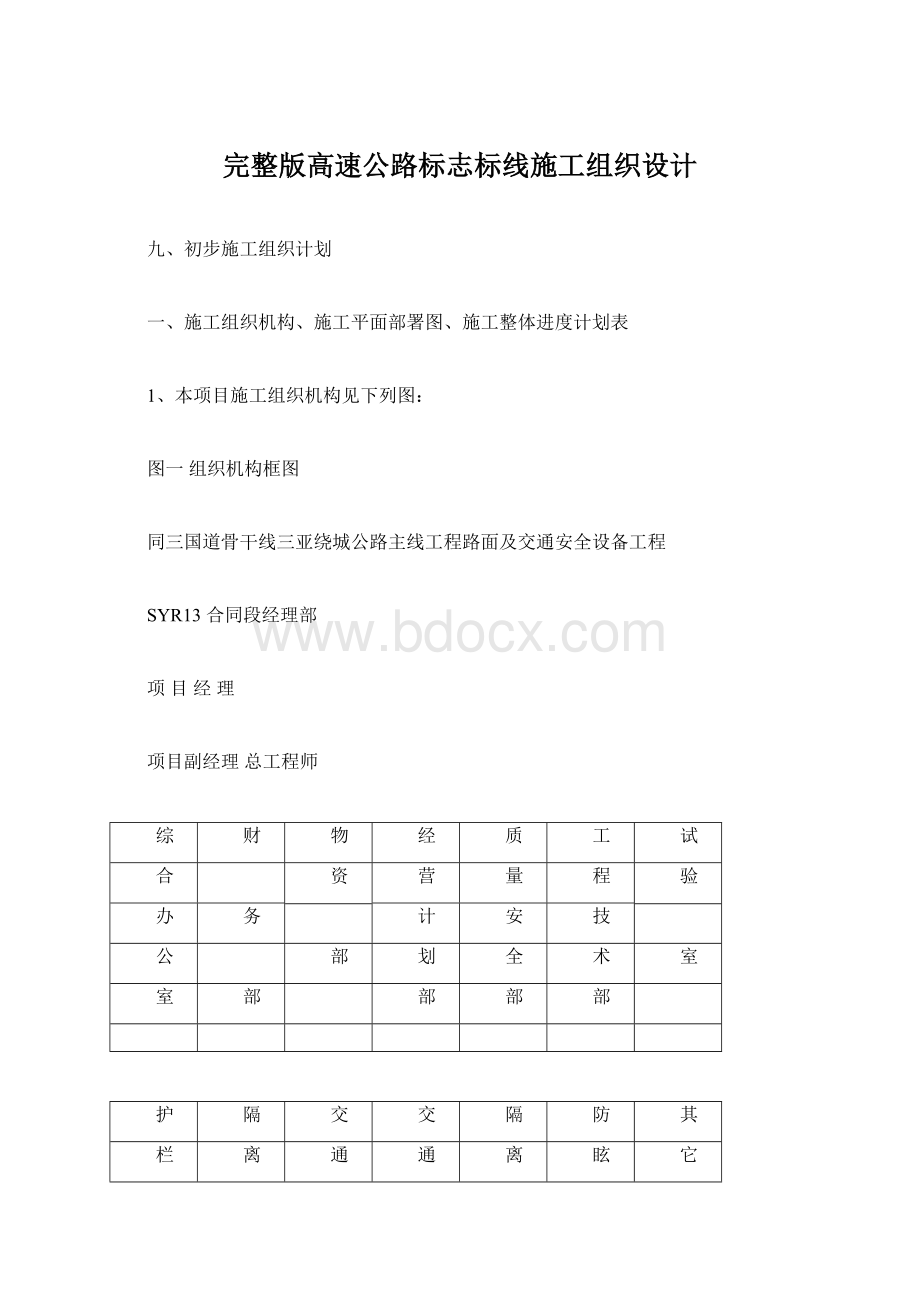 完整版高速公路标志标线施工组织设计.docx