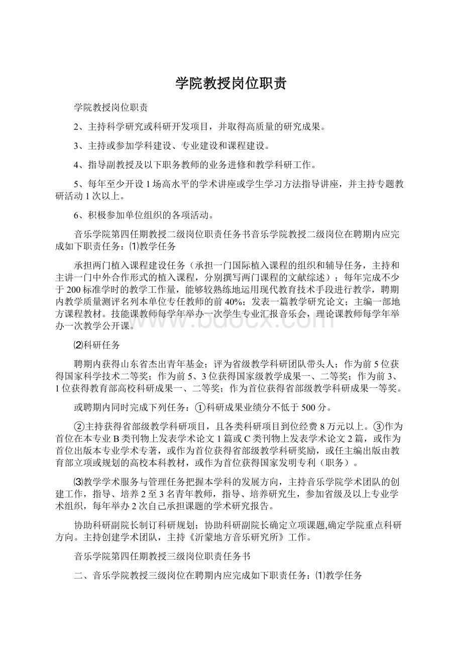 学院教授岗位职责文档格式.docx