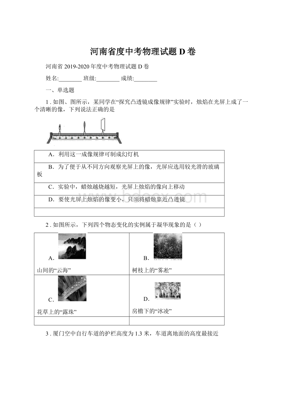 河南省度中考物理试题D卷Word下载.docx