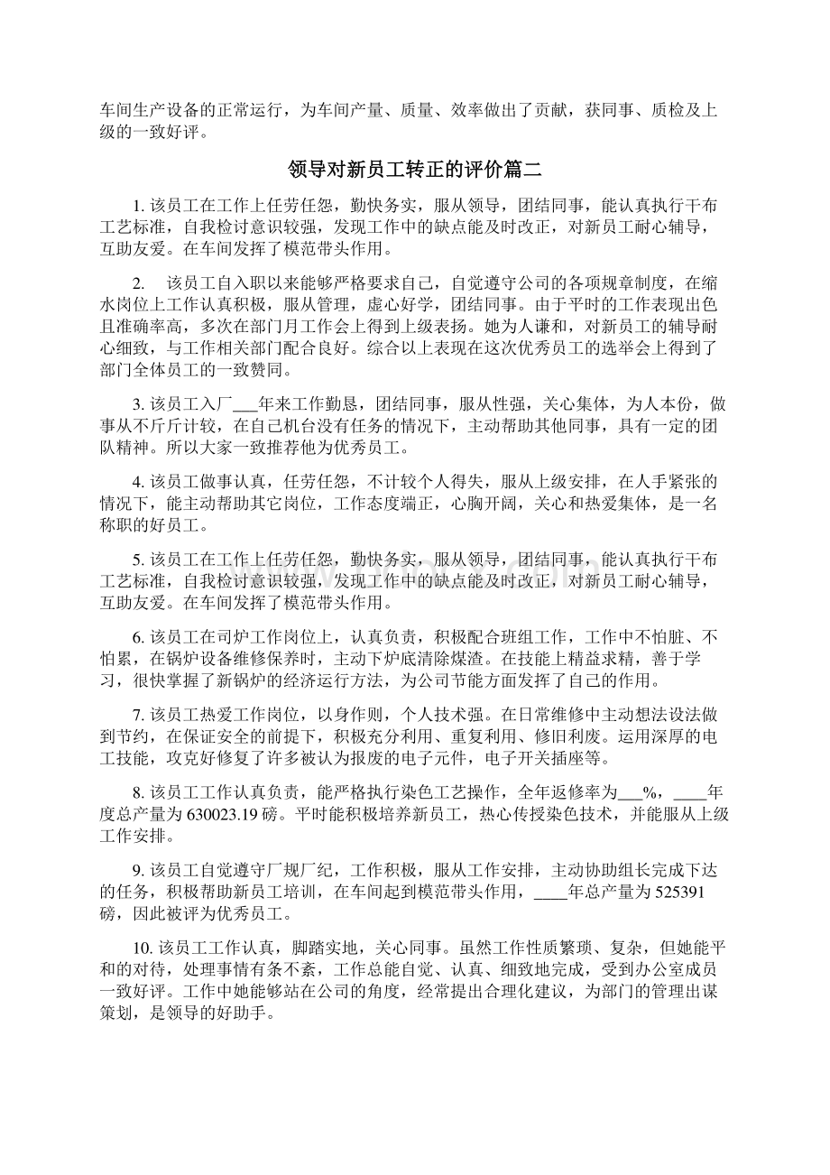 领导对新员工转正的评价范文.docx_第2页