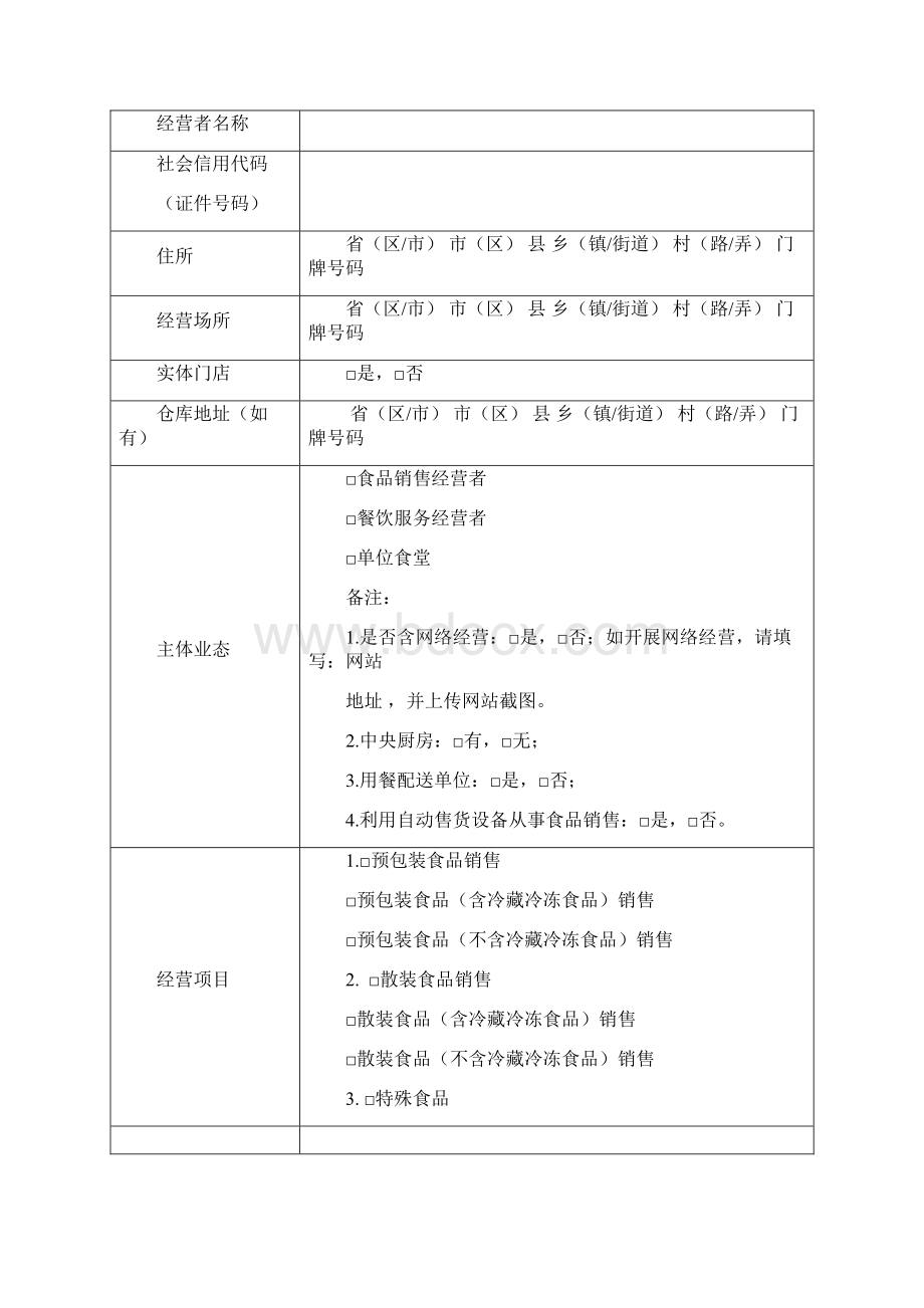 食品经营许可证申请书模板Word下载.docx_第3页