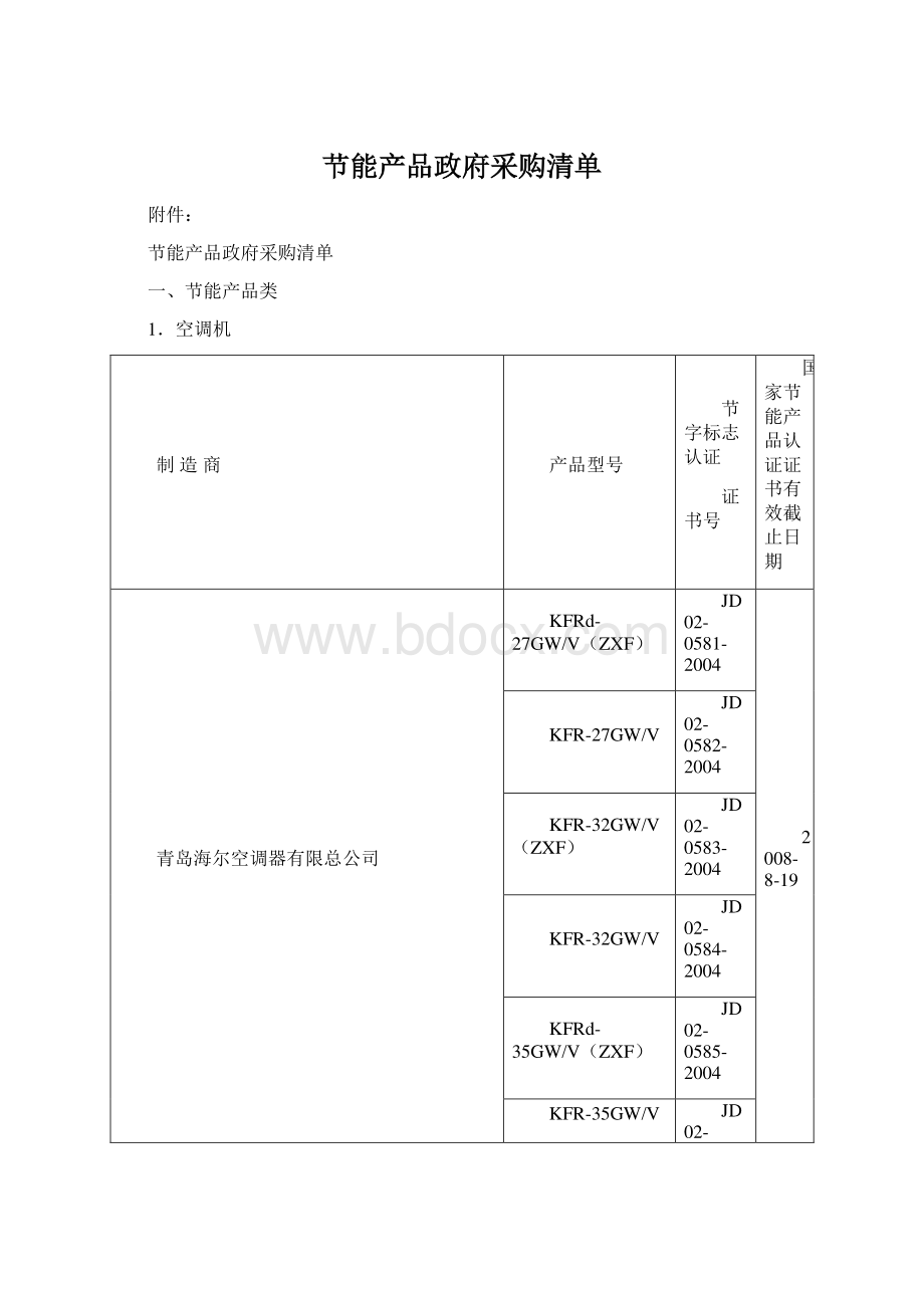 节能产品政府采购清单文档格式.docx_第1页