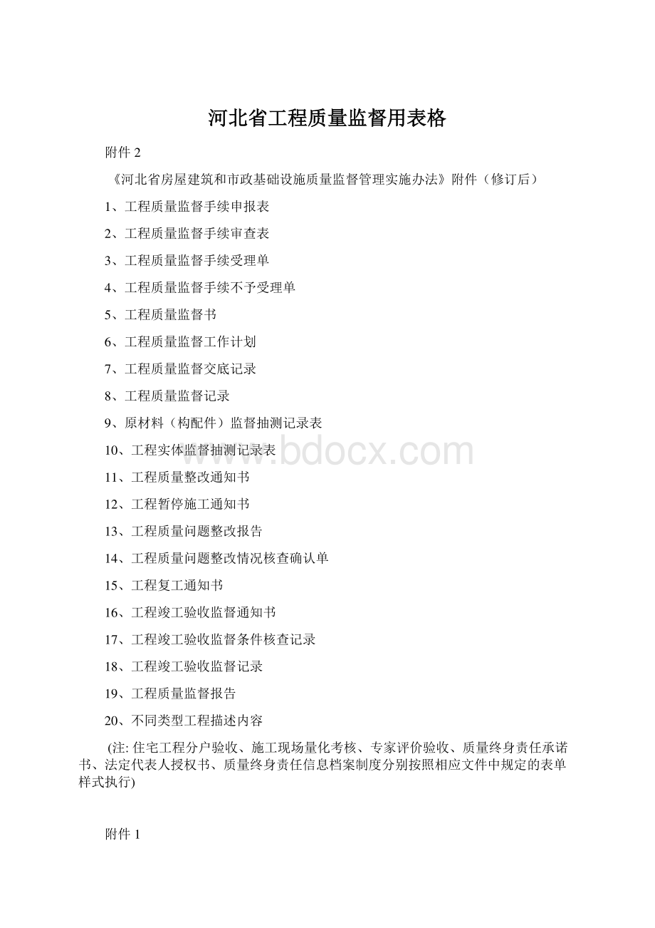 河北省工程质量监督用表格Word文档格式.docx_第1页