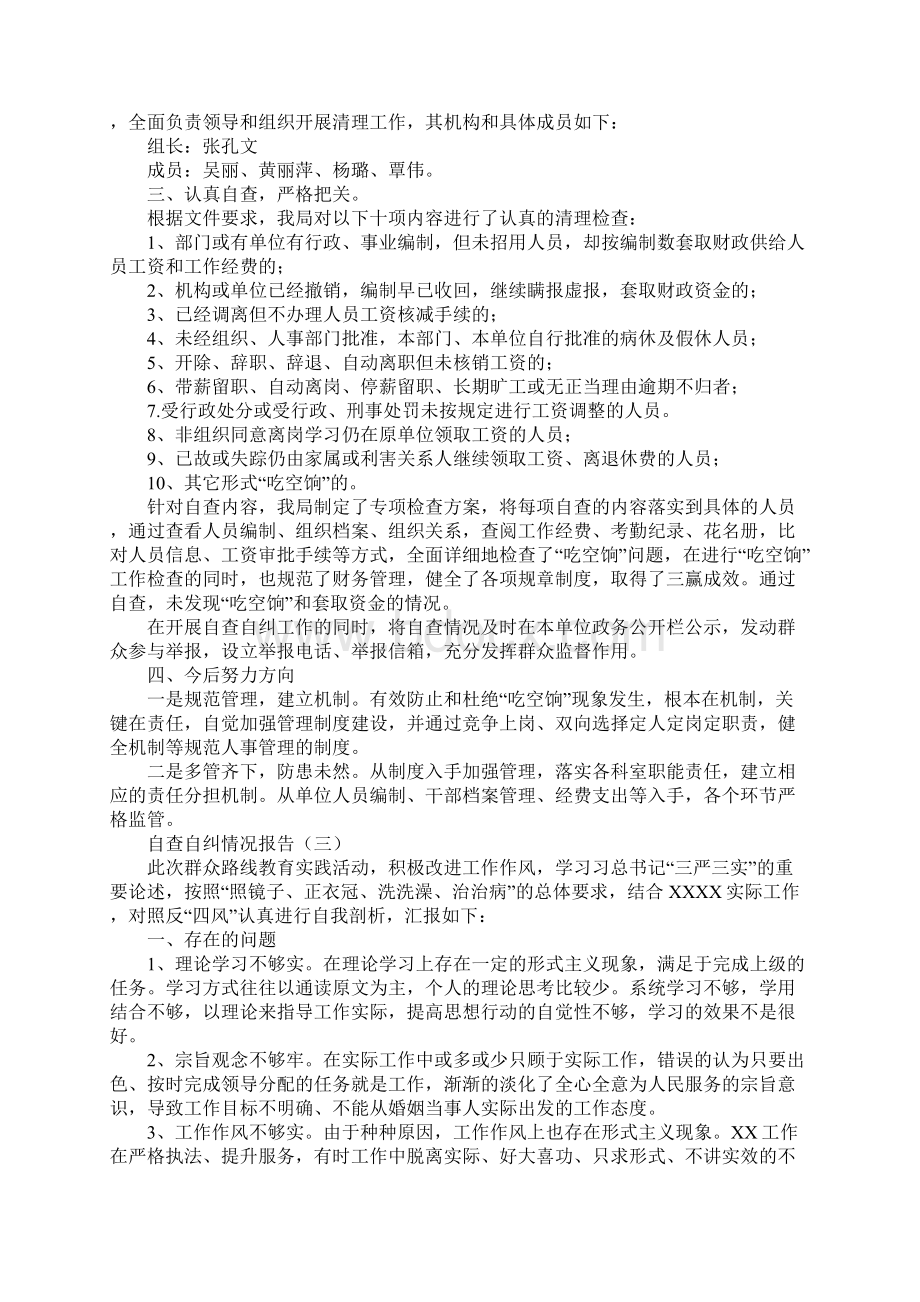 自查自纠情况报告Word文档格式.docx_第3页