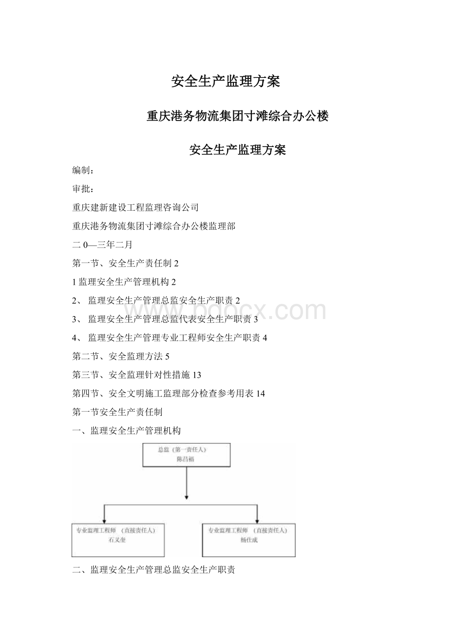 安全生产监理方案Word格式文档下载.docx_第1页