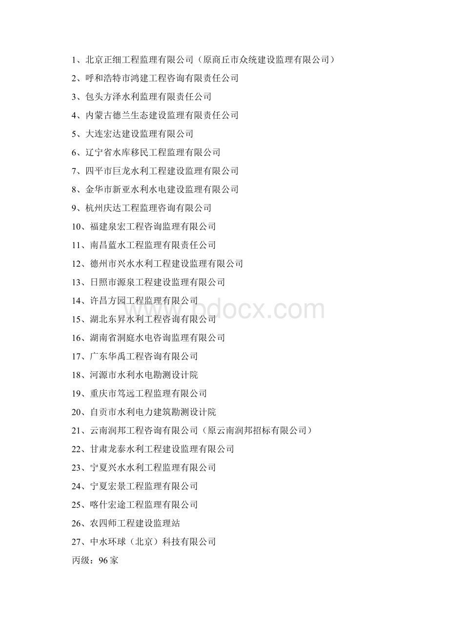 度水利工程建设监理单位资质等级评审结果.docx_第2页