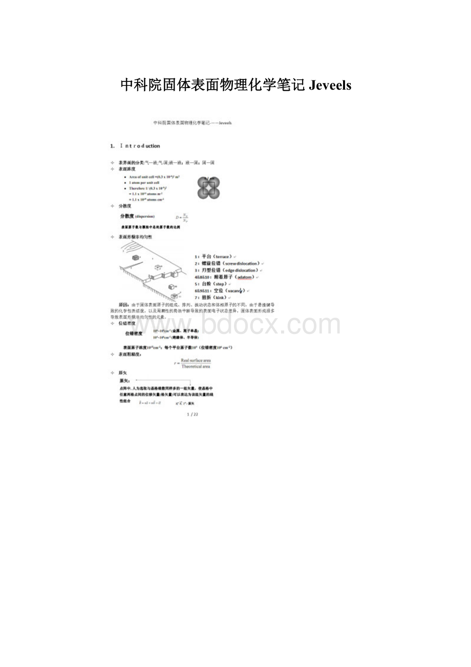 中科院固体表面物理化学笔记Jeveels.docx