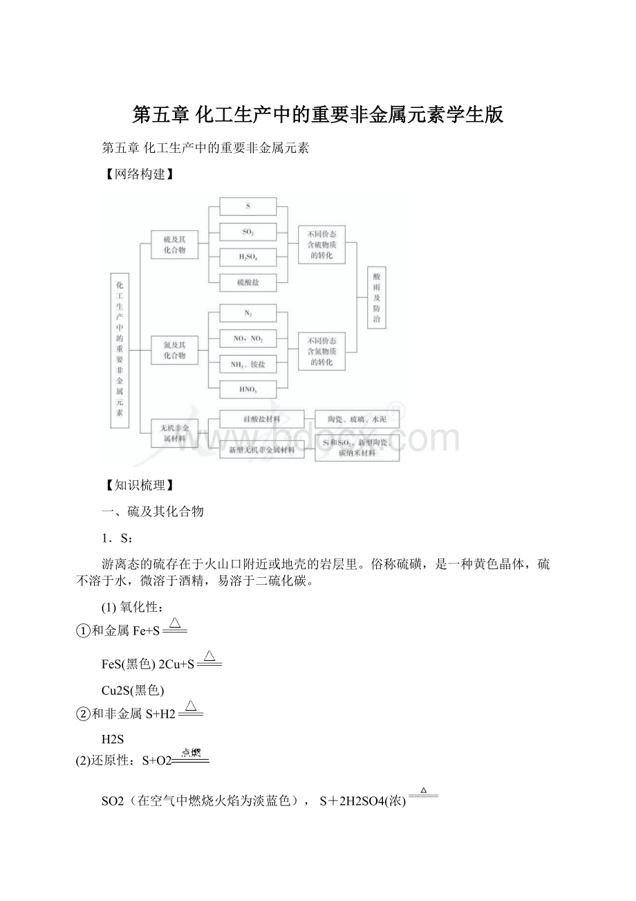 第五章 化工生产中的重要非金属元素学生版.docx_第1页