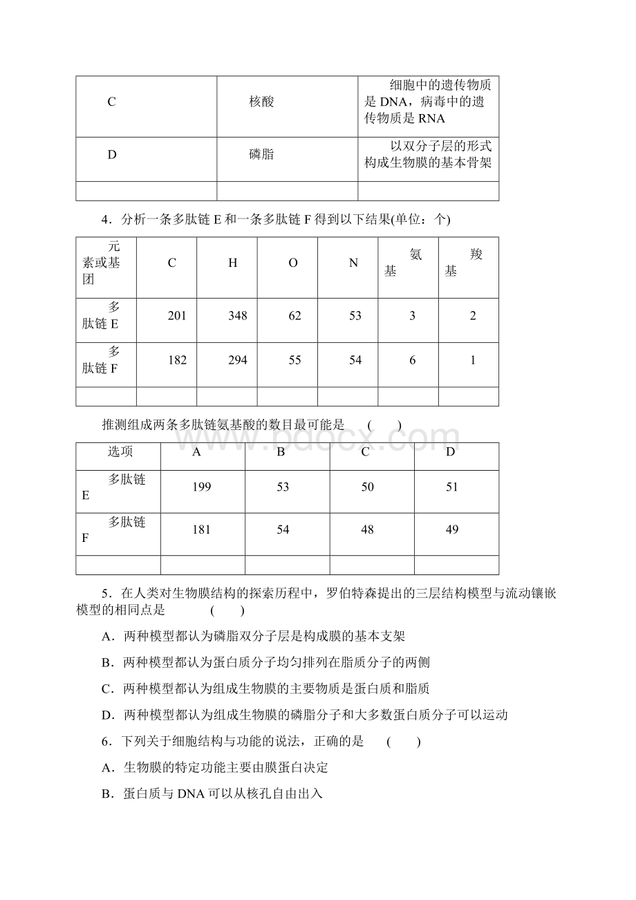 河北省唐山一中学年高一下学期开学调研生物试题Word版含答案.docx_第2页