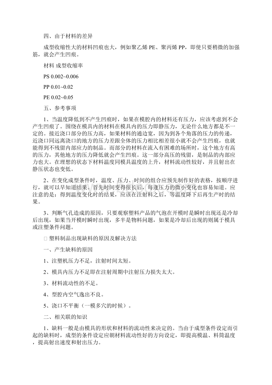 注塑制品常见问题的解决方法Word文档下载推荐.docx_第2页