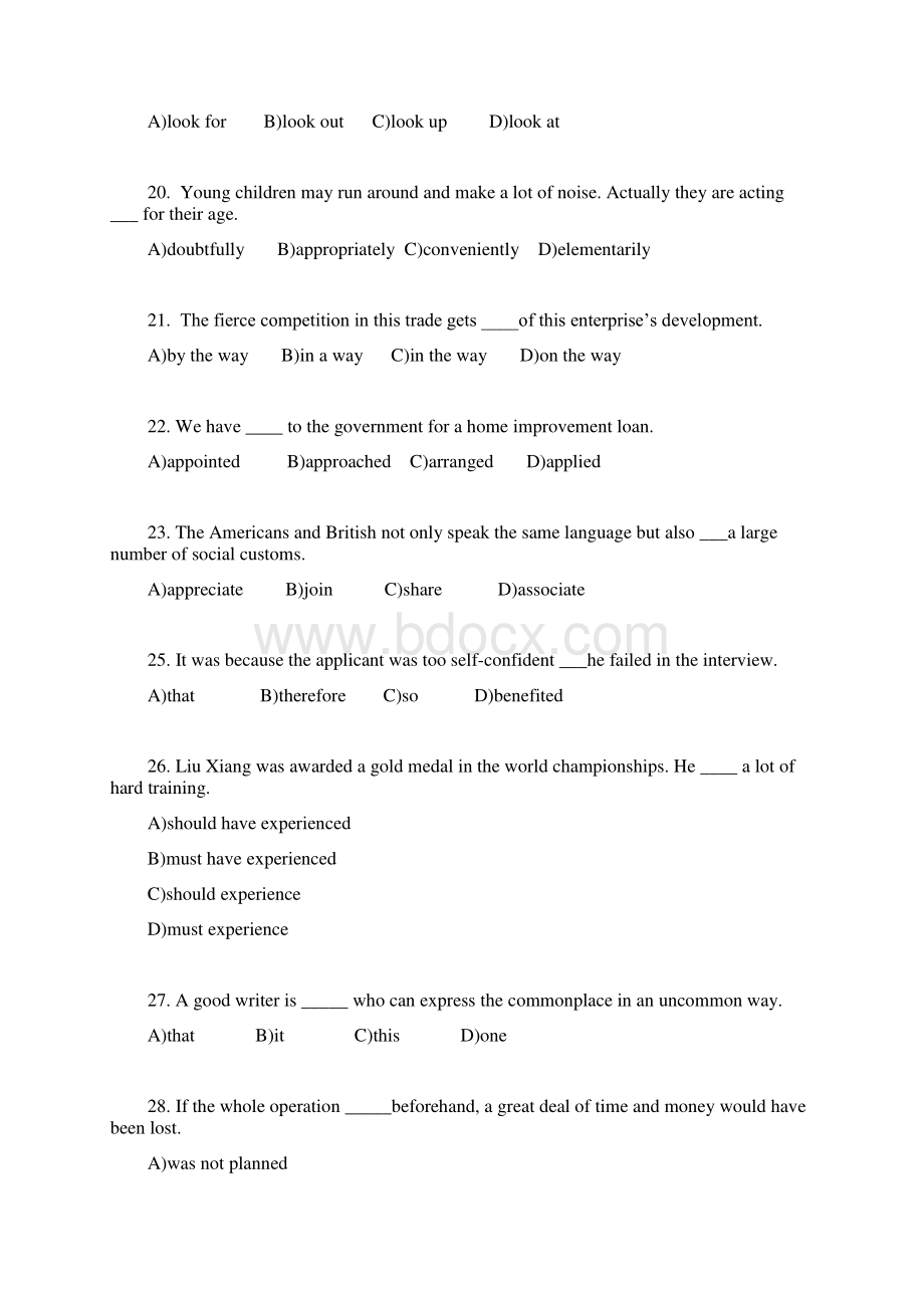 四川省大学英语三级考试cet3真题B卷Word格式文档下载.docx_第2页