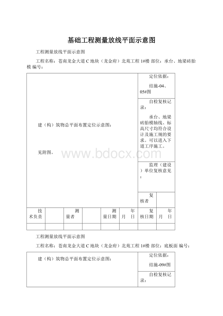 基础工程测量放线平面示意图.docx_第1页