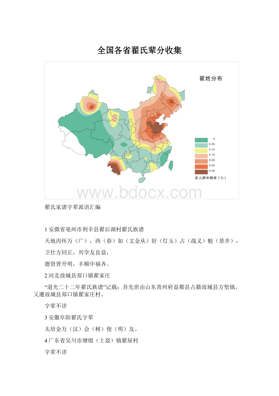 全国各省翟氏辈分收集.docx