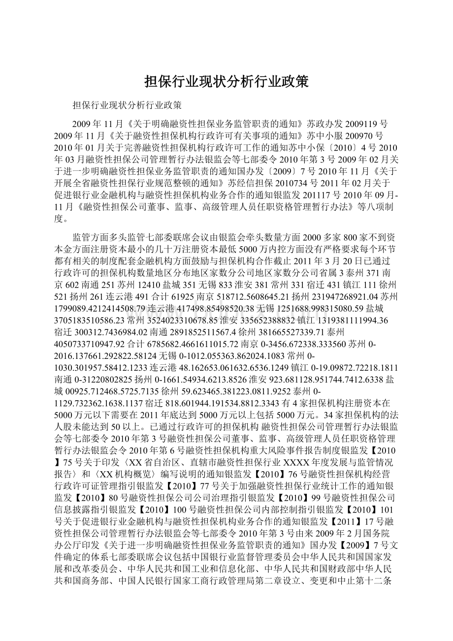 担保行业现状分析行业政策.docx