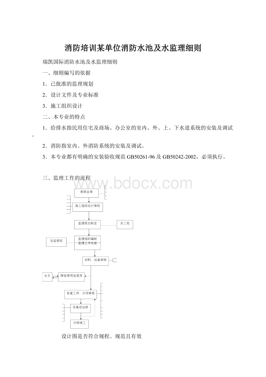 消防培训某单位消防水池及水监理细则Word文档格式.docx