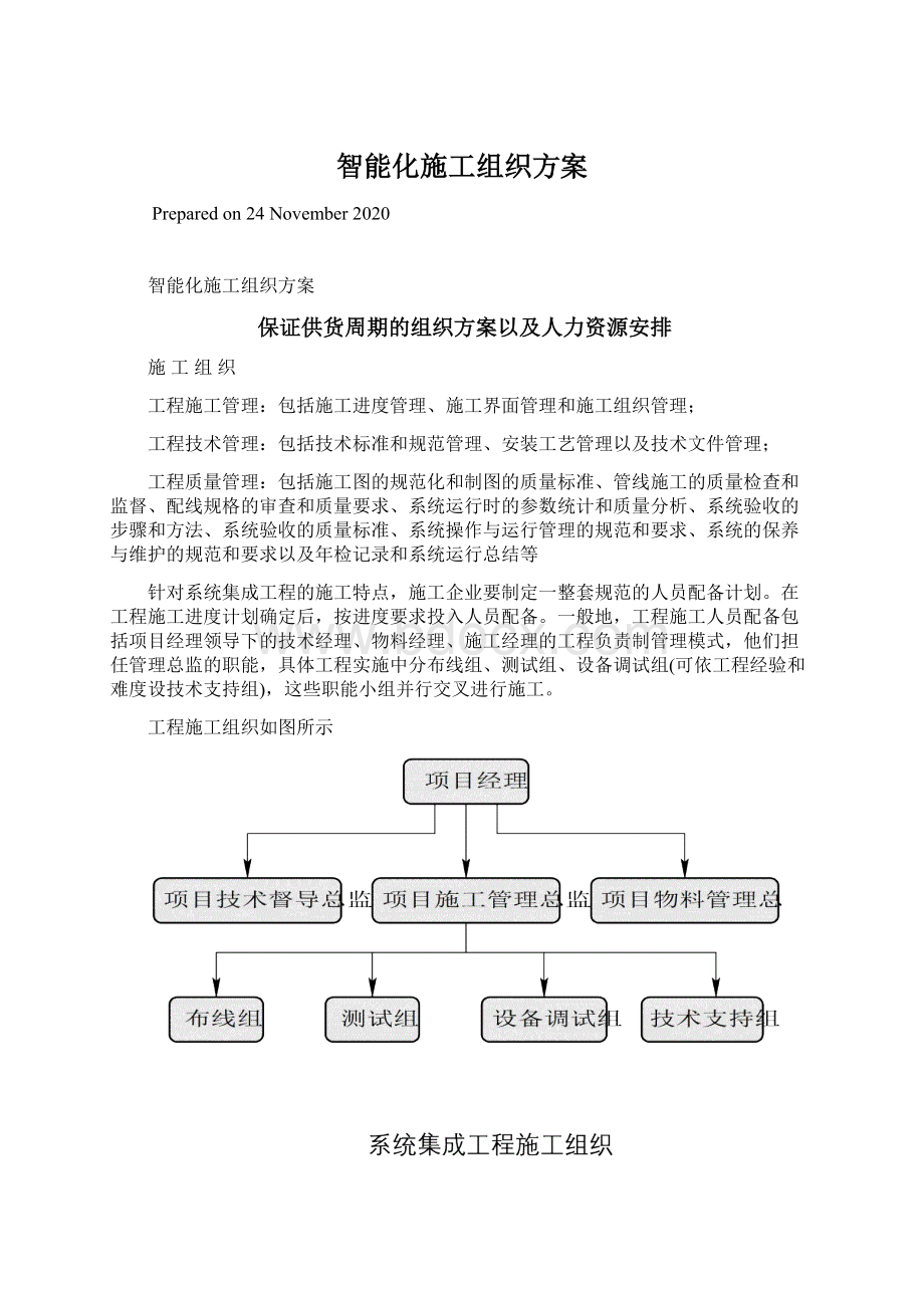 智能化施工组织方案Word文件下载.docx