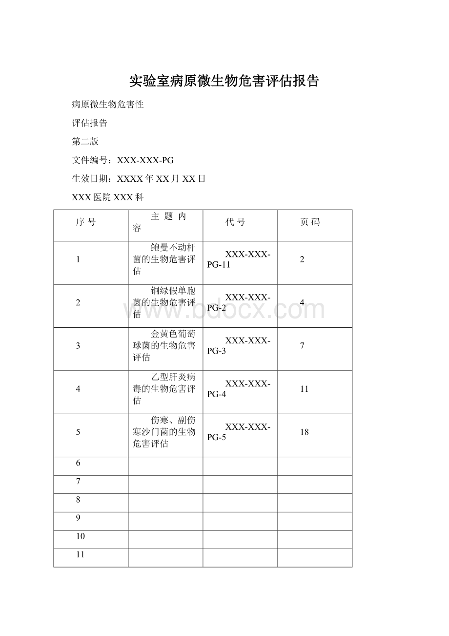 实验室病原微生物危害评估报告.docx_第1页