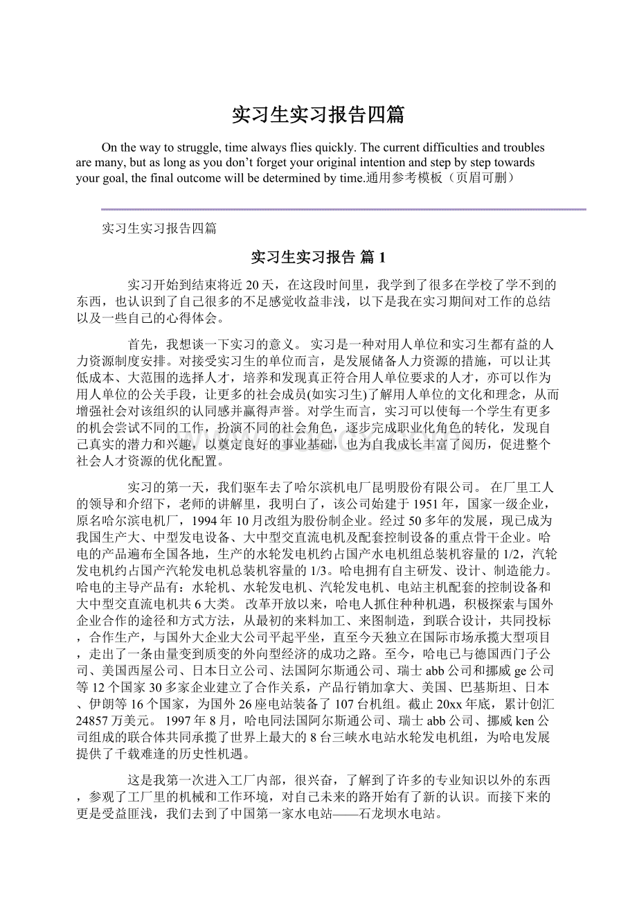 实习生实习报告四篇.docx_第1页