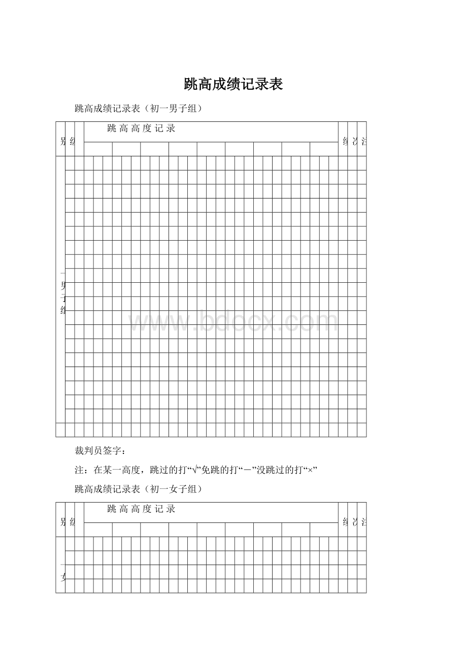 跳高成绩记录表.docx_第1页