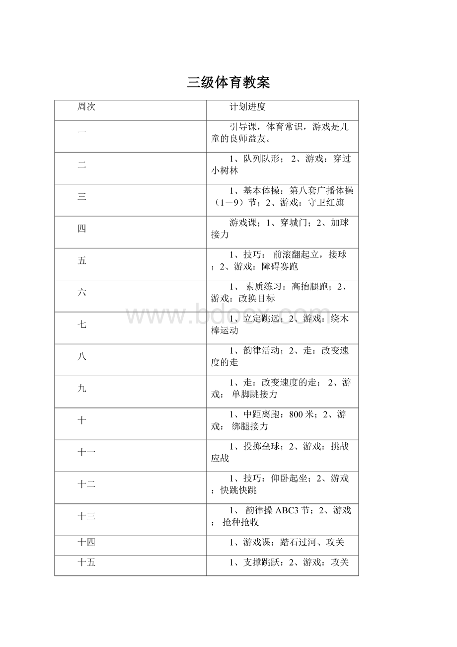 三级体育教案.docx