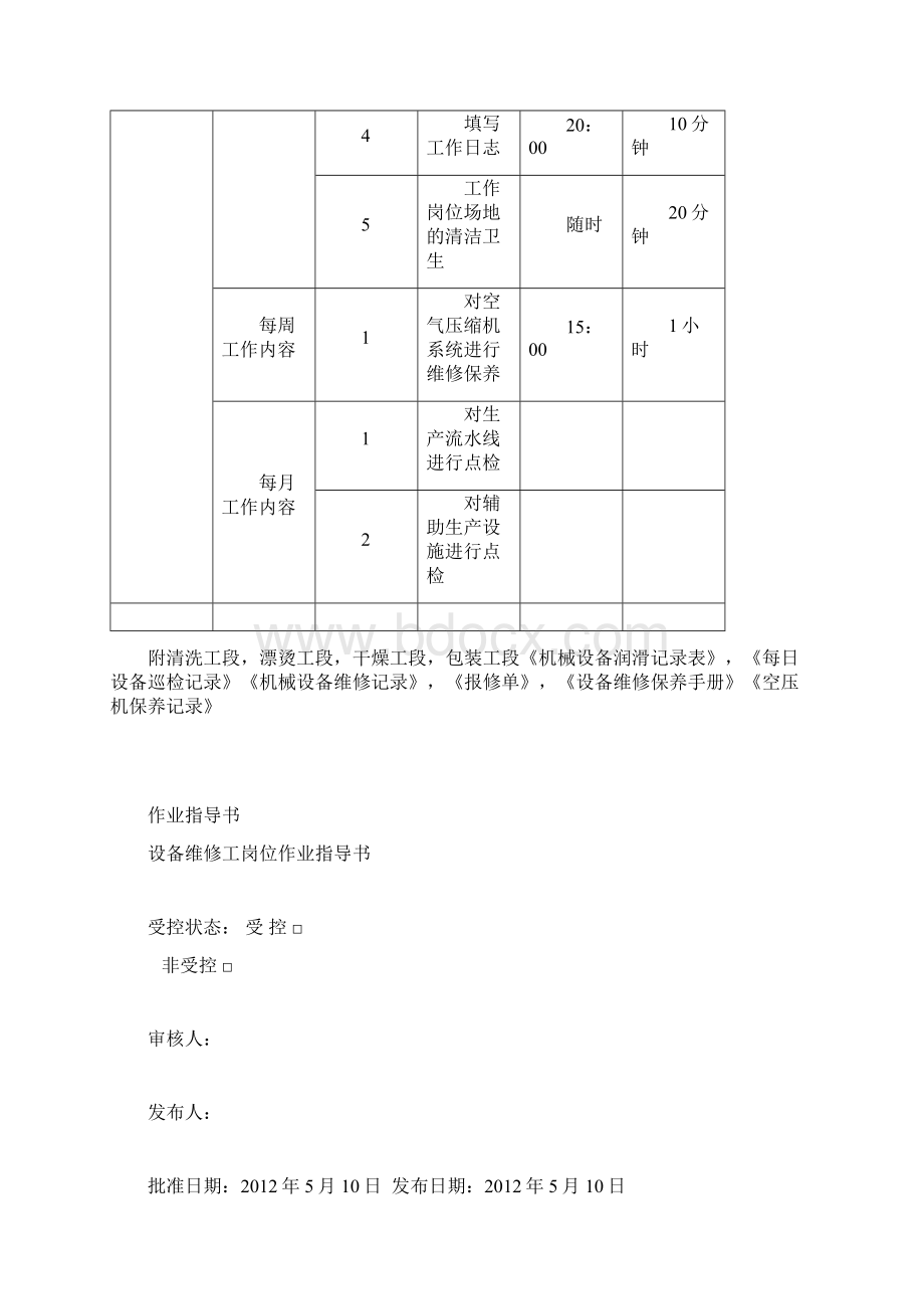 设备维修工岗位作业指导书Word文档下载推荐.docx_第3页