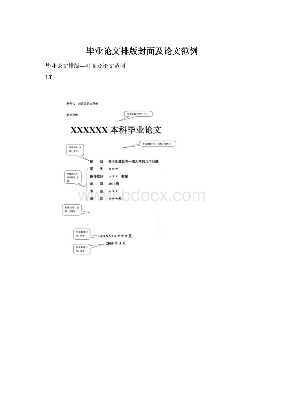 毕业论文排版封面及论文范例Word文件下载.docx