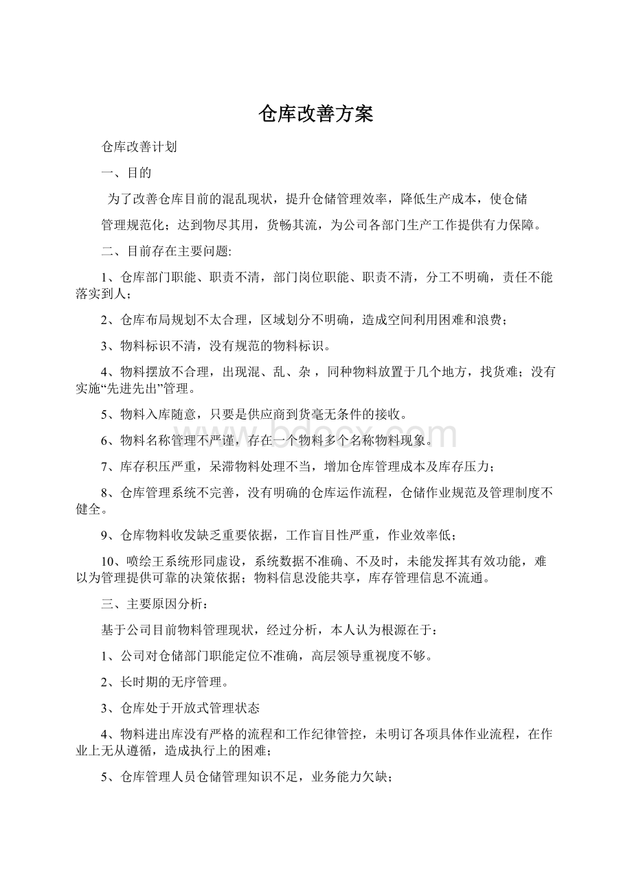 仓库改善方案.docx