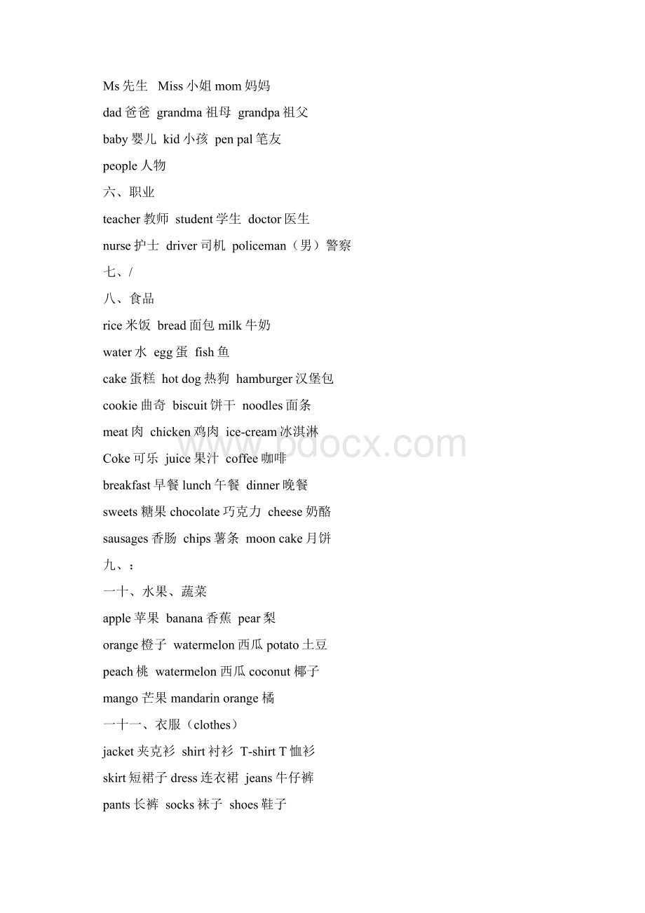 三到六年级英语单词分类表.docx_第2页