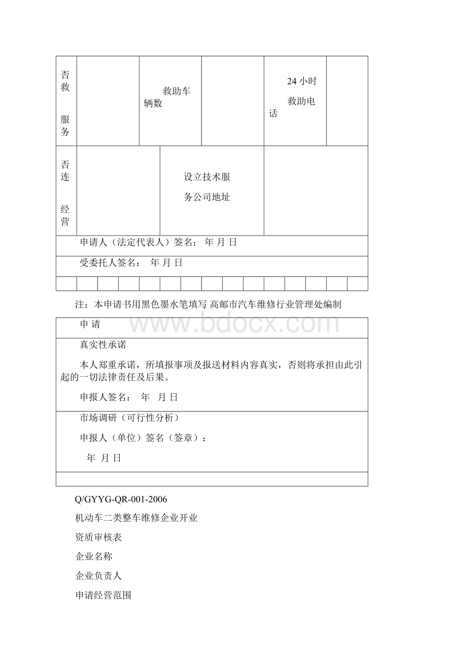 机动车维修经营《机动车维修业开业申请表》.docx_第3页