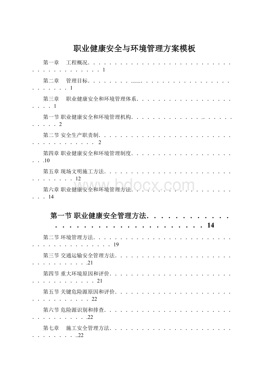 职业健康安全与环境管理方案模板Word格式.docx